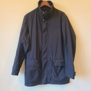 Canali Mens Rain & Wind Tech Full Zip Jacket Size 50 Black Lightweight